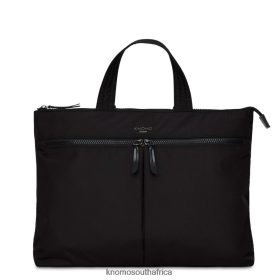 KNOMO Laptop Bag - KNOMO Copenhagen 14'' Slim Laptop Briefcase Black Hardware B2R0P046 Bags