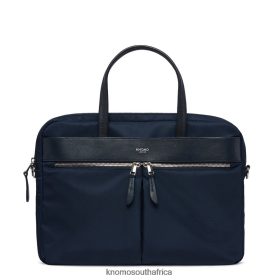 KNOMO Laptop Bag - KNOMO Hanover 14'' Slim Soft Laptop Briefcase Dark Navy Blazer/Silver Hardware B2R0P013 Bags
