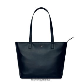 KNOMO Laptop Bag - KNOMO Mini Maddox Leather 13'' Laptop Tote Bag Dark Navy Blazer/Silver Hardware B2R0P028 Bags