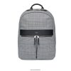 KNOMO Messenger Bag - KNOMO Beauchamp Laptop Backpack Grey Check/Silver Hardware B2R0P03 Bags