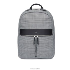 KNOMO Messenger Bag - KNOMO Beauchamp Laptop Backpack Grey Check/Silver Hardware B2R0P03 Bags