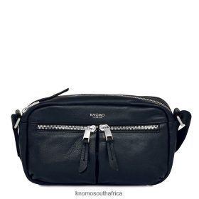 KNOMO Messenger Bag - KNOMO Brook Leather Cross Body Bag Dark Navy Blazer/Silver Hardware B2R0P048 Bags