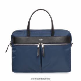 KNOMO South Africa - KNOMO Hanover 14'' Slim Soft Laptop Briefcase Navy Blazer/Silver Hardware B2R0P02 Bags